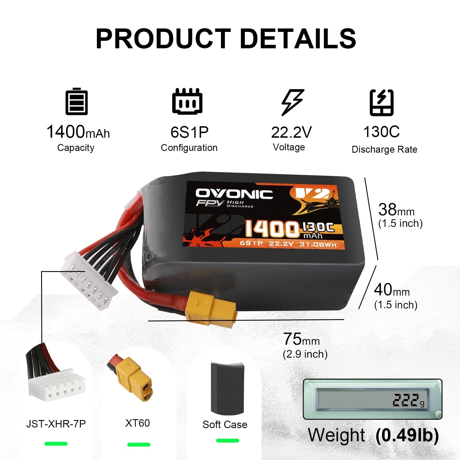 Ovonic 6S 1400mAh 130C LiPo Ba - đánh giá và giá Walksnail Avatar Hd Goggles X