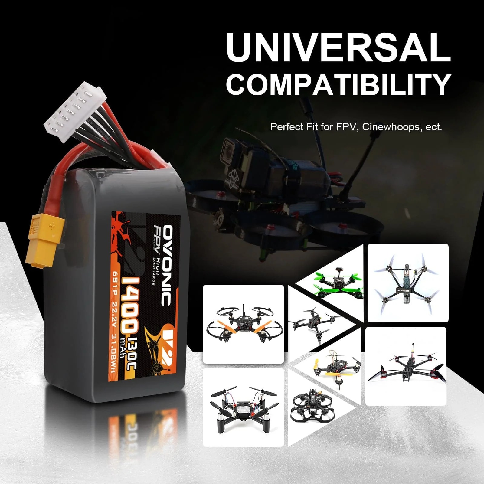 Ovonic 6S 1400mAh 130C LiPo Ba - đánh giá và giá Walksnail Avatar Hd Goggles X